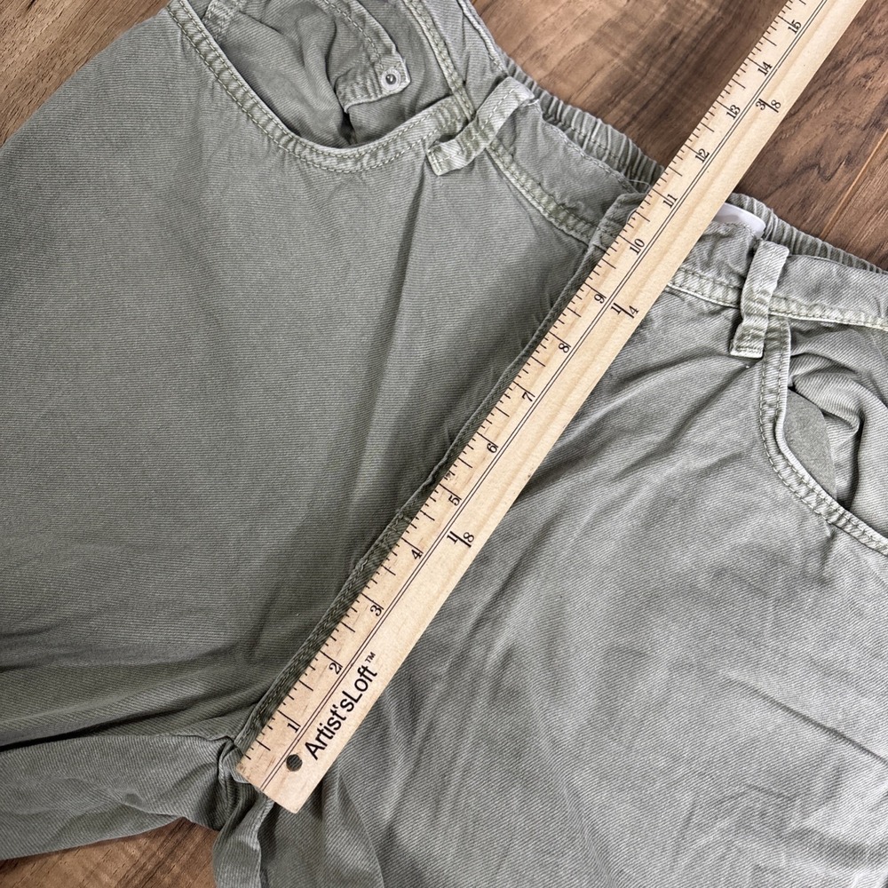 Zara Women's Denim‎ Joggers Pants Size XL Light Olive Green Pull On With Zipper - Picture 11 of 15